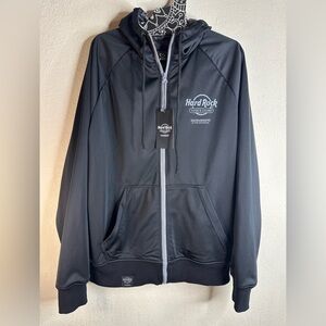 Hard Rock Sacramento at Fire Mountain zip up black hoodie Size large NWT